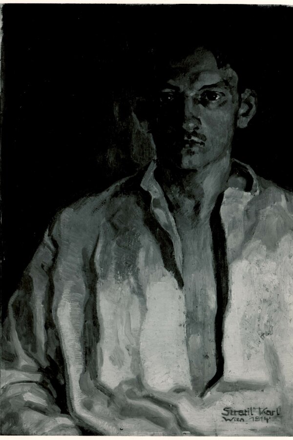 Karl Stratil, Autoportrét, 1914, olej, plátno